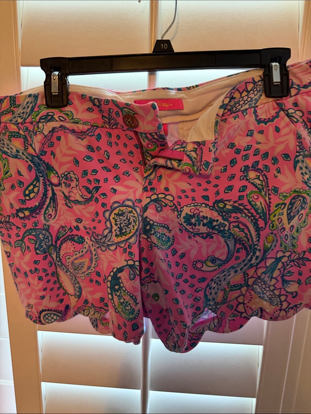 Lilly Pulitzer Pink Paisley Print Bermuda Shorts with Blue & Green Accents
